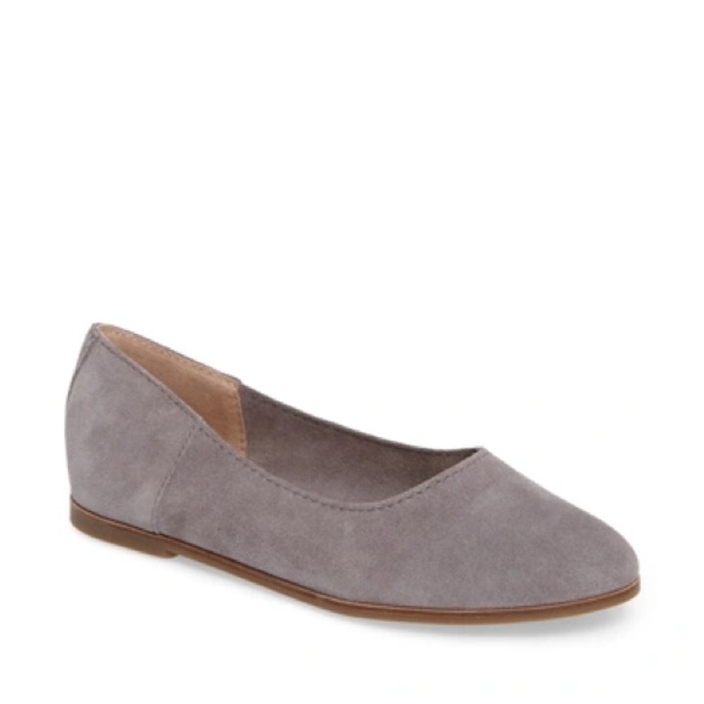 Lucky Brand Calandra Steel Grey Flats Suede